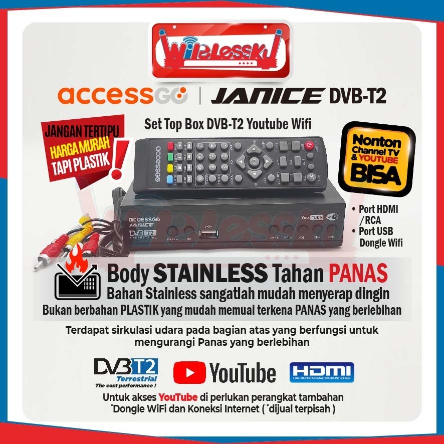 Set Top Box DVB T2 Accessgo Janice U002 bisa akses youtube