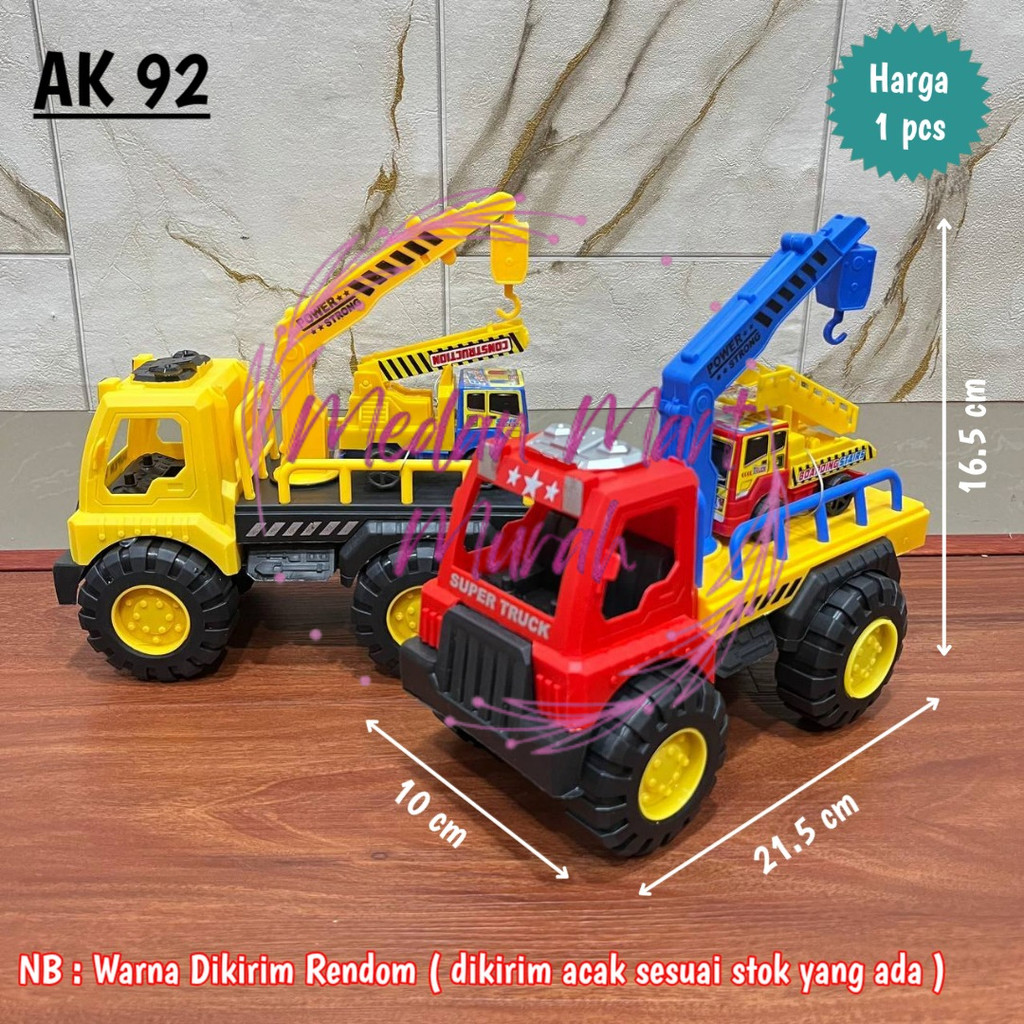 Mainan Truck Derek Muatan - Mainan Anak Truck Derek Mobil Construction