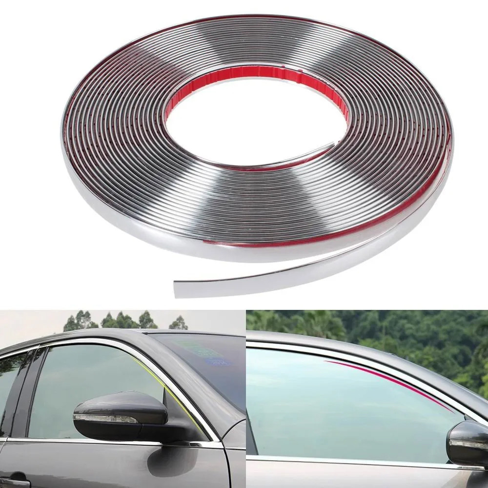 Lis Dekorasi Interior Eksterior Mobil Chrome Strip 12M 22mm - Lis Aksen Mobil Chrome 22mm - Lis Hias
