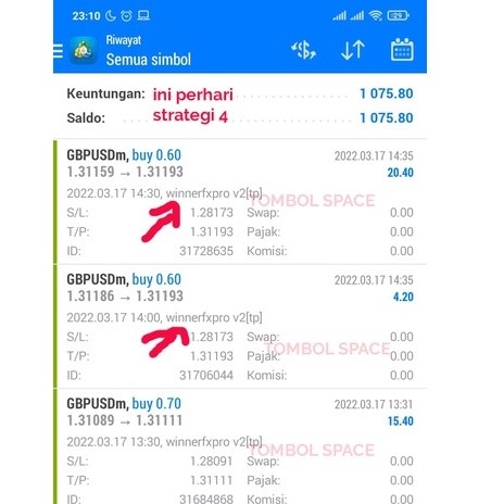 Tombol Space Robot Auto Trading FX EA WinnerFX Scalping