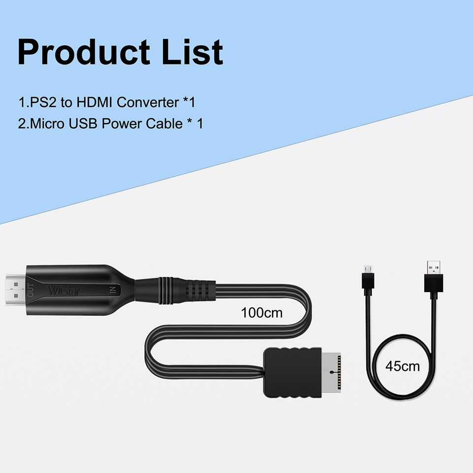 PS2 to HDMI Auo Video Converter Adapter 480i480p576i  for PS1 PS2 to HDMI 720p 1080p Output for All 