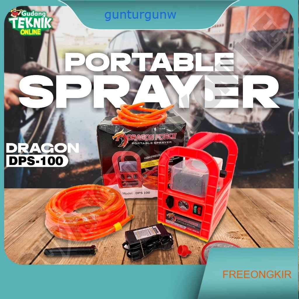 Alat Portable Sprayer DRAGON FORCE DPS100 DPS100(2800) / Mesin Stim Cuci Motor Mobil Siram Tanaman B