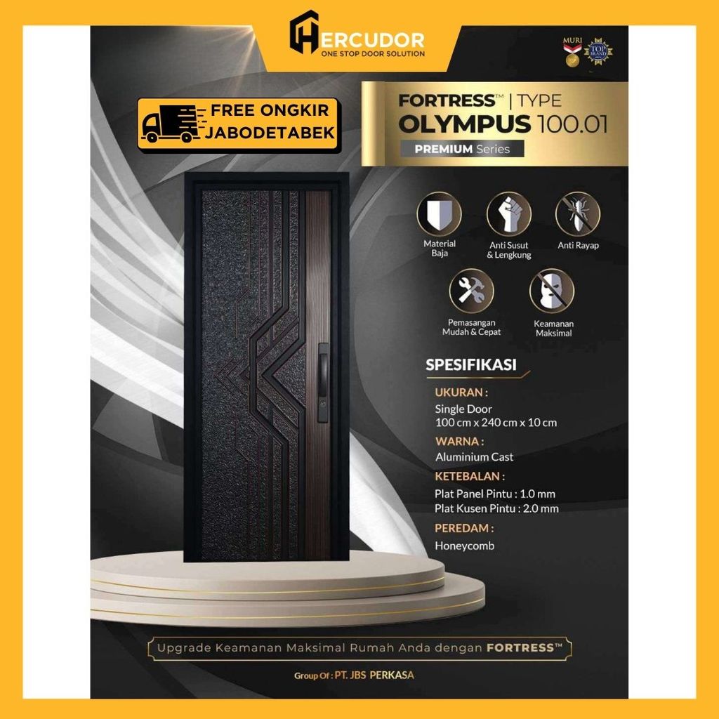FORTRESS OLYMPUS S - Pintu Utama Baja Luxury Fortress OLYMPUS Single 100x240