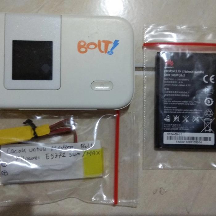 Modem Huawei Bolt E5372S (Slim) 4G all Operator baterai 1780 mAh - Modem+Dummy Bat