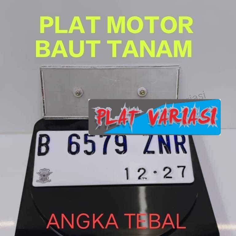 Custom angka plat motor baut tanam custom plat motor putih
