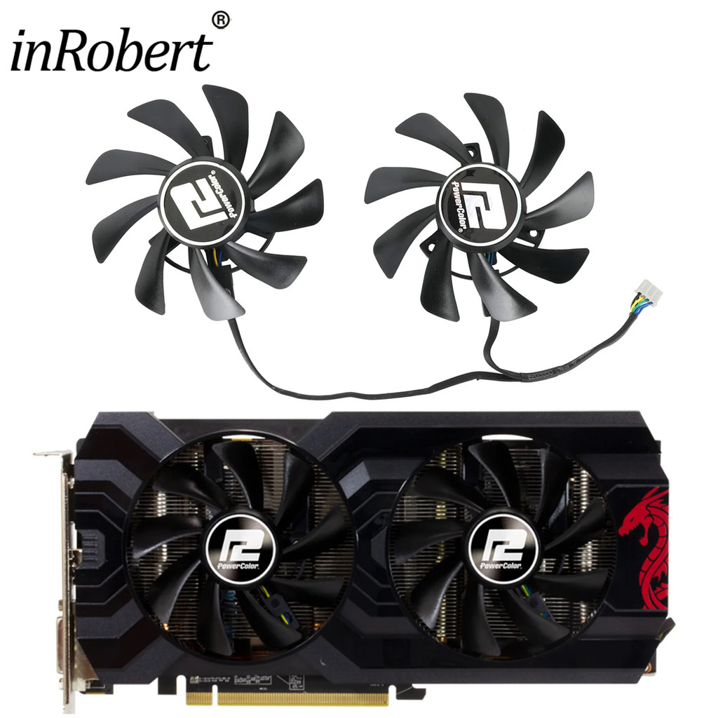 85mm T129215BU 4Pin RX570 GPU Fan For PowerColor Red Dragon RX 570 AXRX 570 Graphics Card Cooling Fa