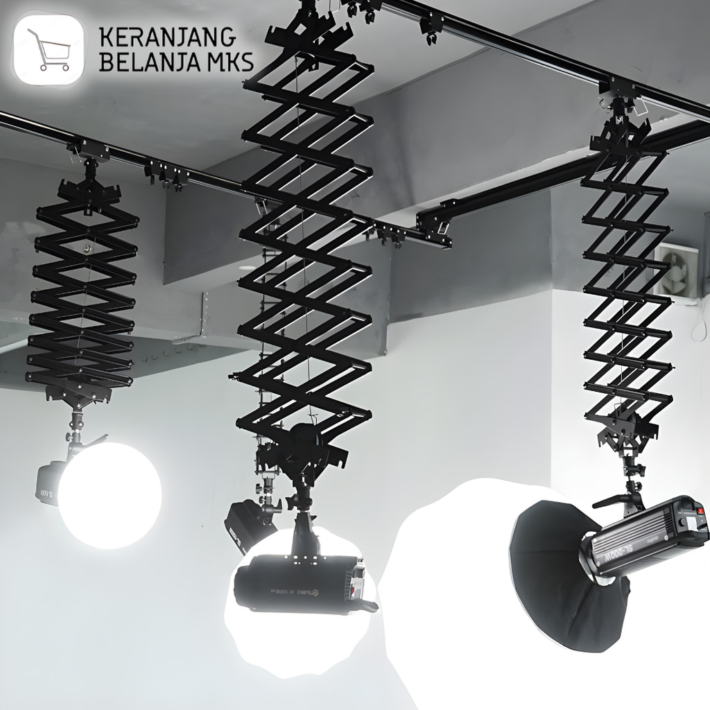 Rel Gantung Lampu Studio Skytrack 4 Rel 4 Pantograf 3M