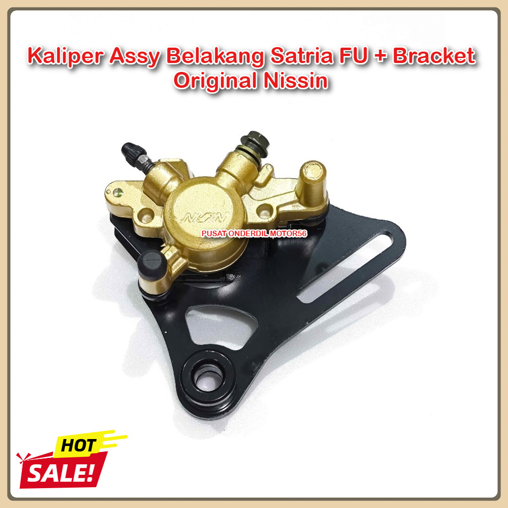 Kaliper Assy Belakang Satria FU + Bracket Original Nissin