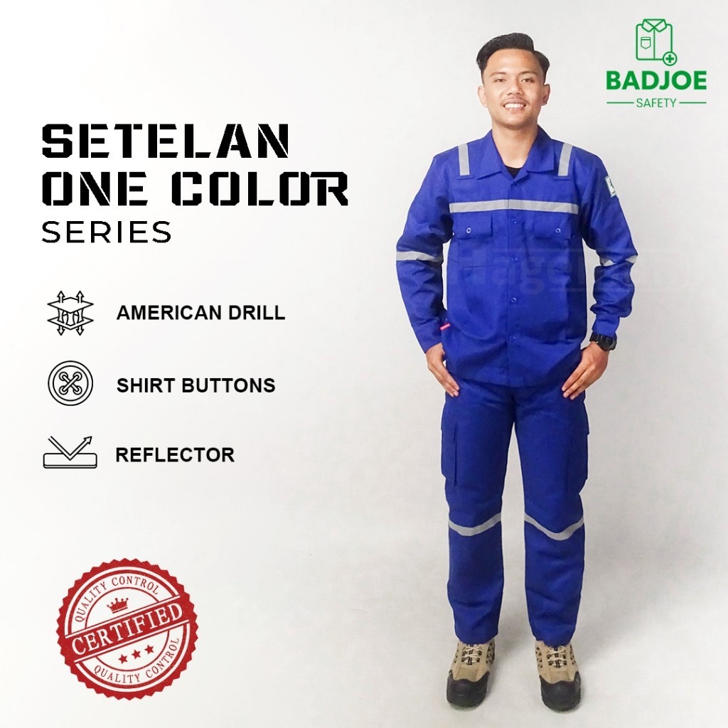 Wearpack Safety Setelan / Baju Wearpack Setelan Warna Biru Benhur