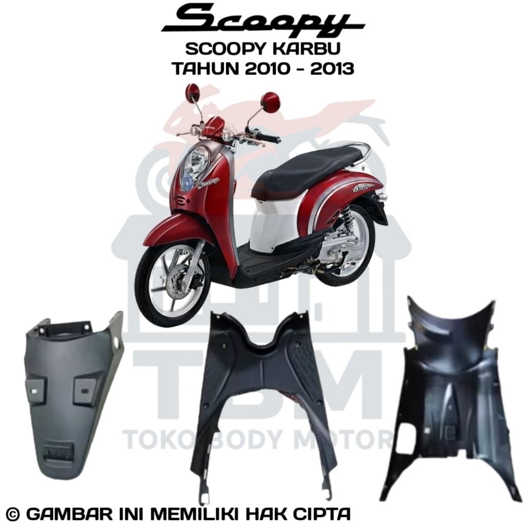 Body Motor Honda Scoopy Karbu Tahun (2010 - 2013) BODY KASAR Scoopy karbu COVER BODI kasar honda Sco