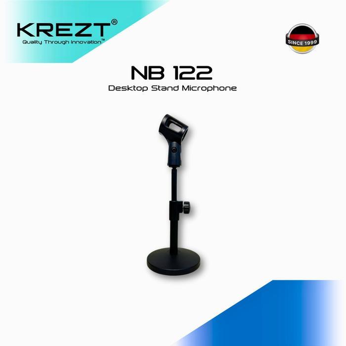 KREZT Stand Mikrofon NB 122 Ideal untuk Mimbar Podium Studio Recording dengan Kaki Piringan Kokoh Ba