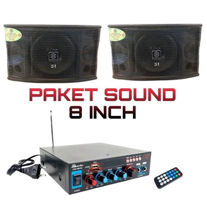 Speaker Paket Audio Sound 3R 8 Inch,Karaoke Smart Tv Youtube 2 Mic Wireless - -, -