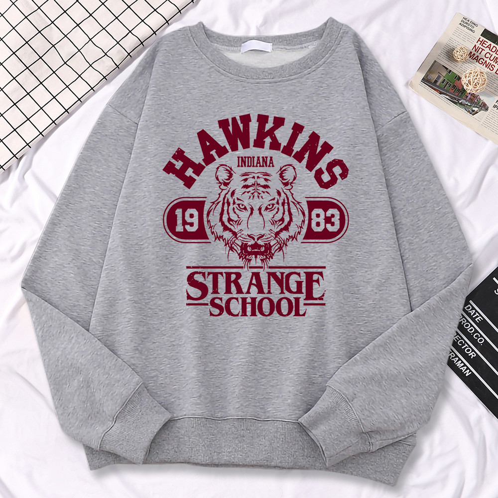 Casual Hawkins High School Indiana 1983 Printed Hoodie