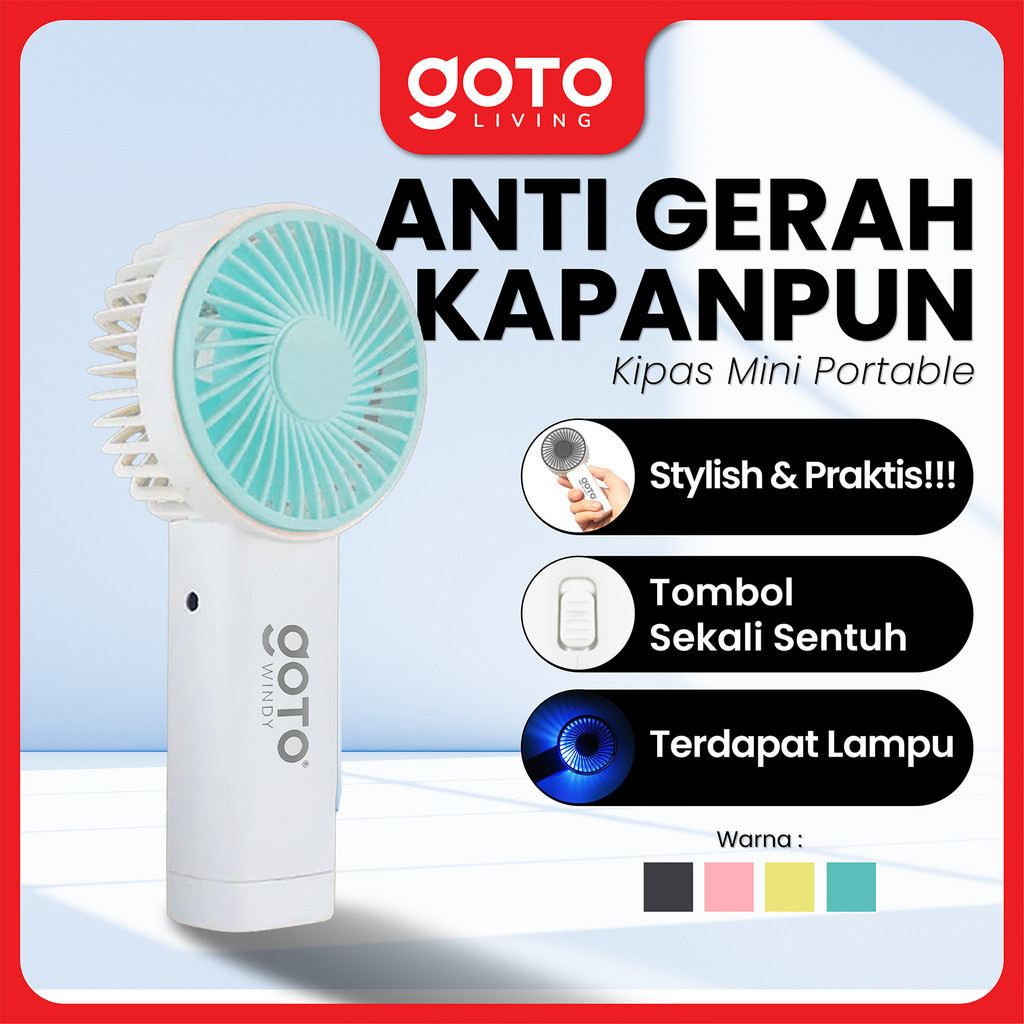 (Best Deal) GOTO Windy Mini Portable Fan Kipas Angin Genggam USB Super Nyaman