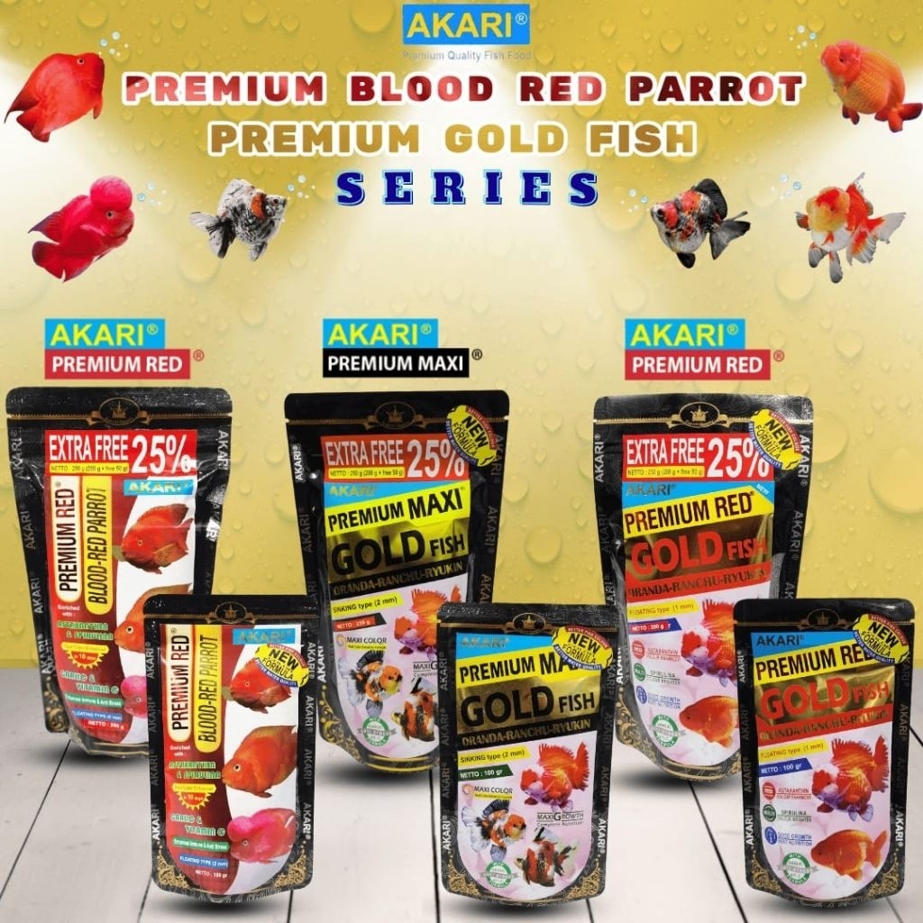 Makanan Ikan Goldfish Oranda Rancu AKARI PREMIUM MAXI GOLDFISH 100GR