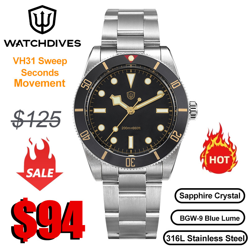 Jam Tangan Pria Original Watchdives WD7922 Quartz Watch Men VH31 Movement Sapphire Crystal 200m Wate