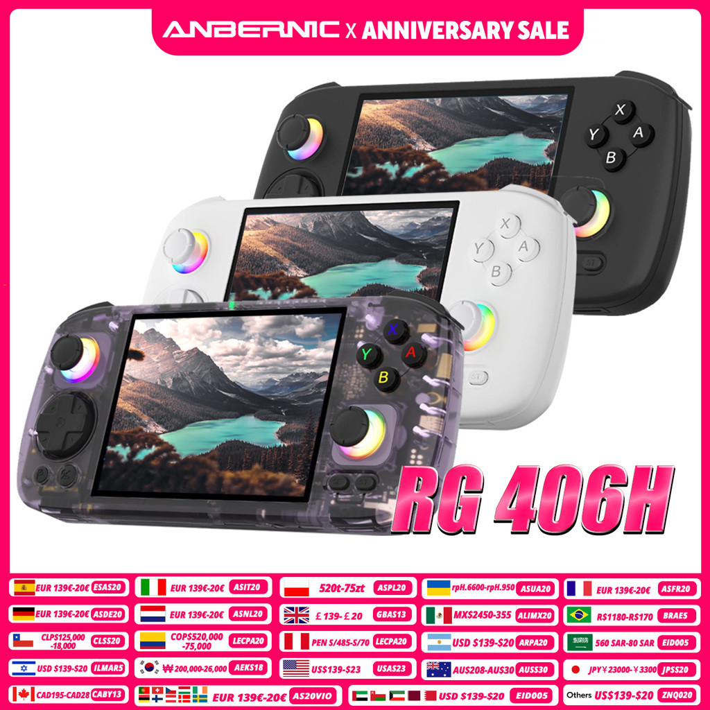 ANBERNIC RG406H Handheld Game Console 4 In IPS Multi-tou Screen Android 13 3D Hall joystick hall tri