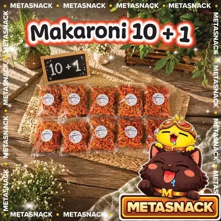 [METASNACK] PAKET CUAN 10+1 – BELI 10 GRATIS 1 MAKARONI PEDAS DAUN JERUK | COCOK UNTUK RESELLER