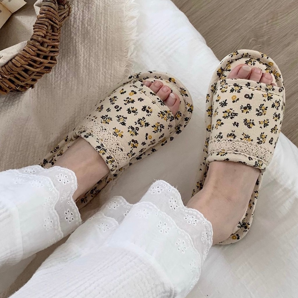 Town Shell - Clona Floral Korean Slippers / sandal rumah korea / sandal kamar