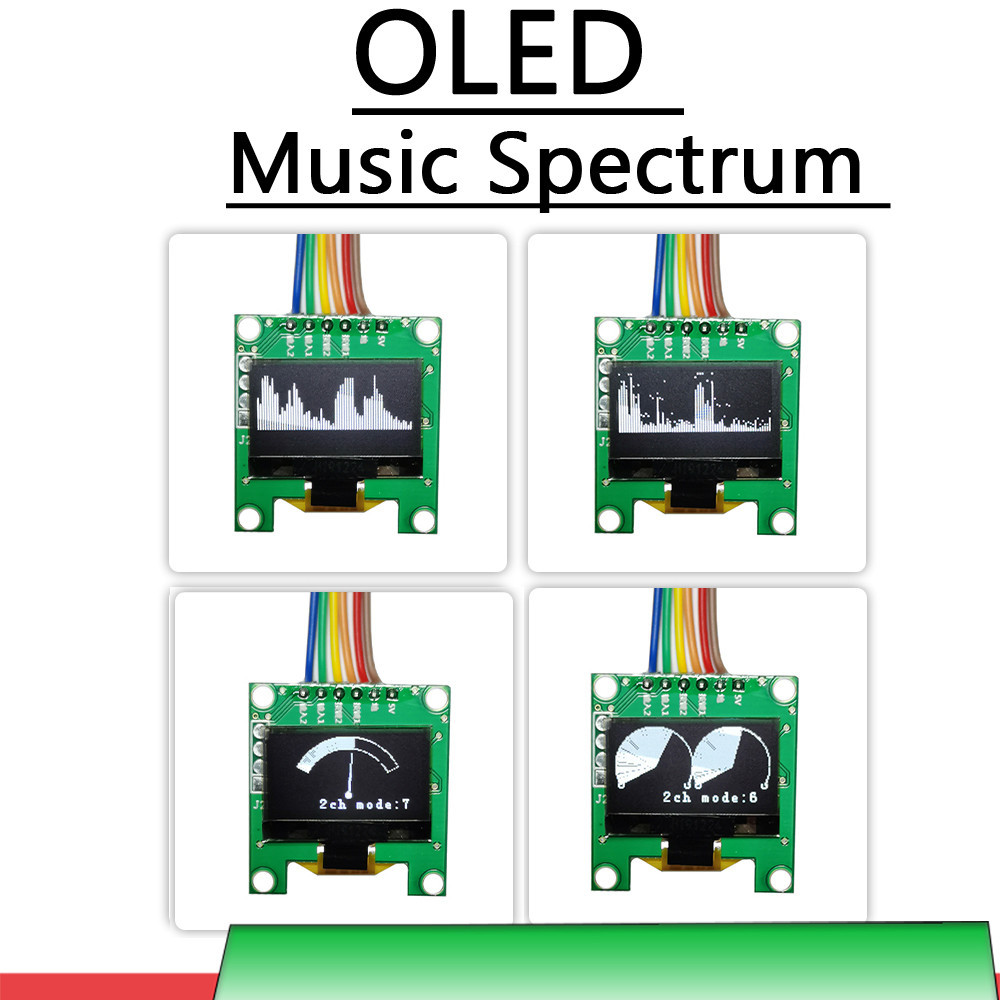 OLED Music Spectrum splay Analyzer Auo Atmosphere Light Power Amplifier Level Incator Rhythm Analyze