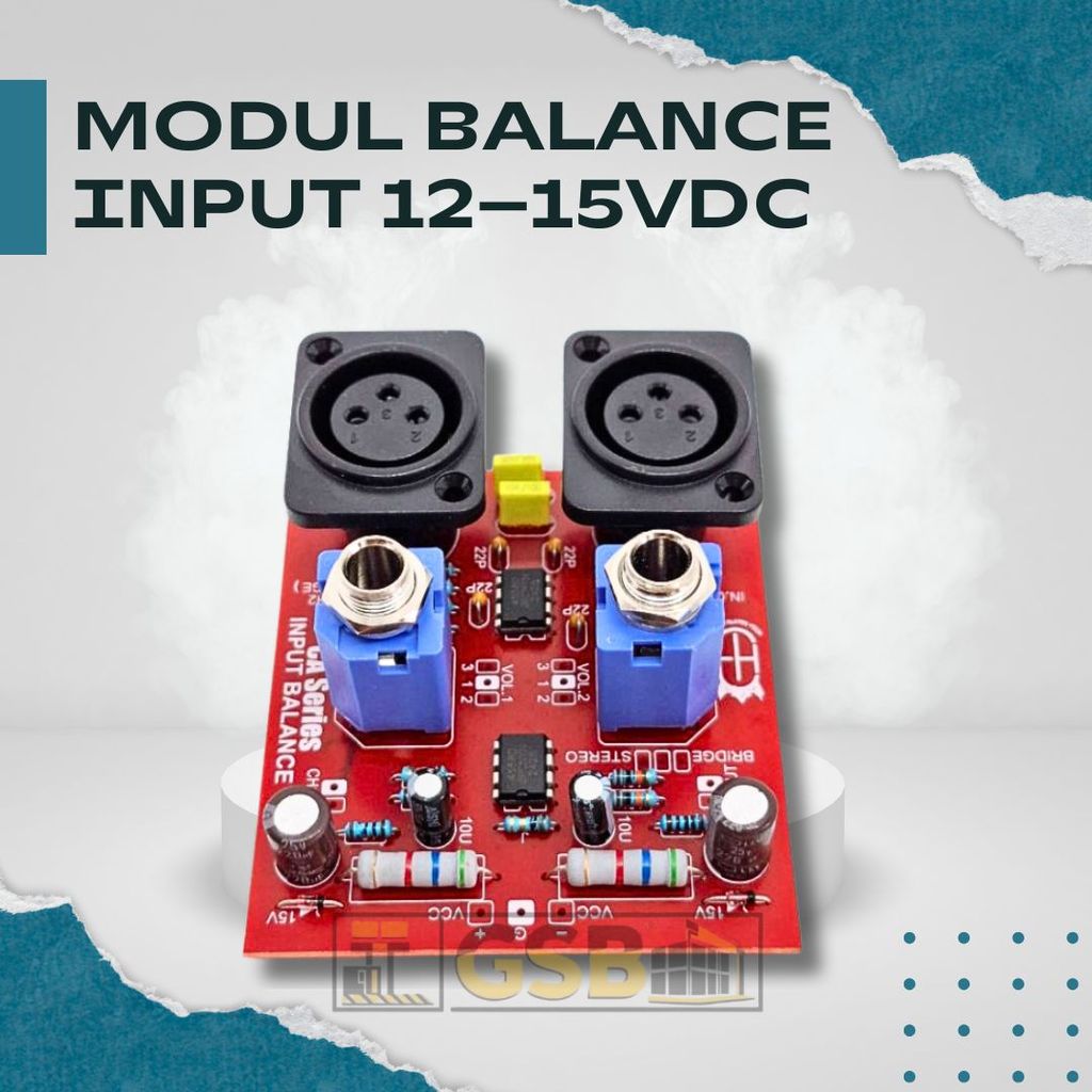 Modul Input Balance XLR RCA Untuk Amplifier Box CA10 CA20 CA28 CA30 Power Supply 12 15VDC