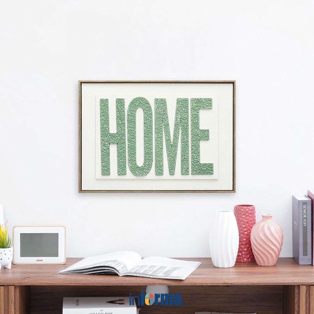 Informa Hiasan Dinding Home 70x50 cm - Putih/Hijau Wall Art Dekorasi Dinding Wall Decoration Pajanga