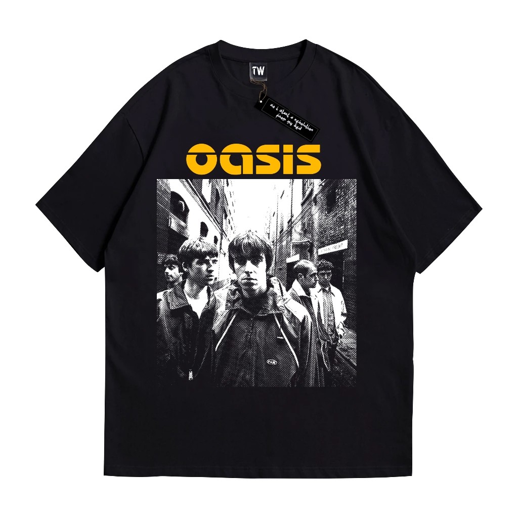(COD) Twins Kaos Oasis - Tshirt Band Oasis Vintage Cotton Combed 24s