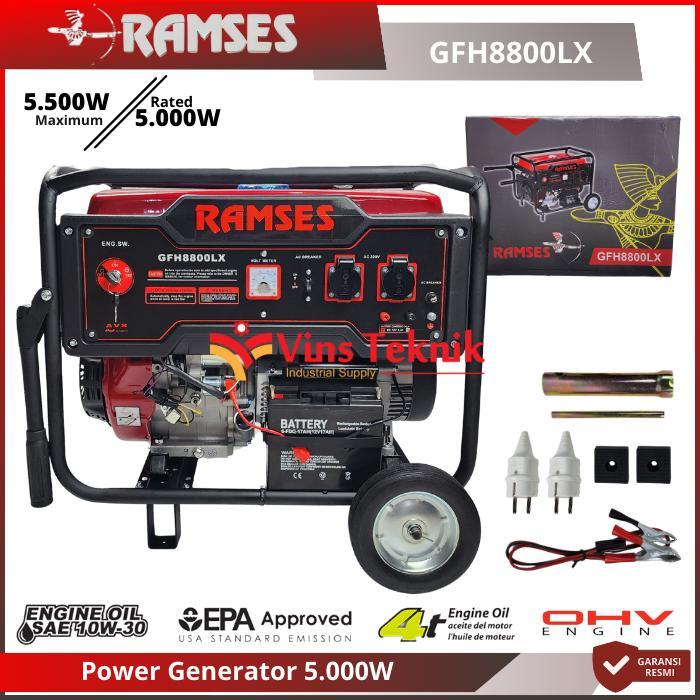 RAMSES GFH8800 Mesin Genset Bensin 5.000Watt Power Generator Set 15HP GFH8800LX