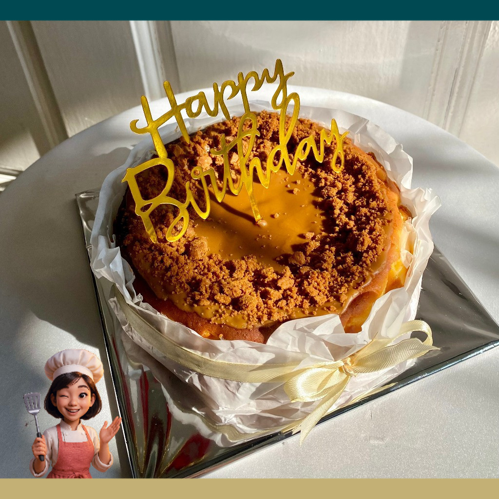 Birthday Burnt Cheese Cake - Kue Ulang Tahun / Birthday Cake / Custom Kue Ultah Tulisan