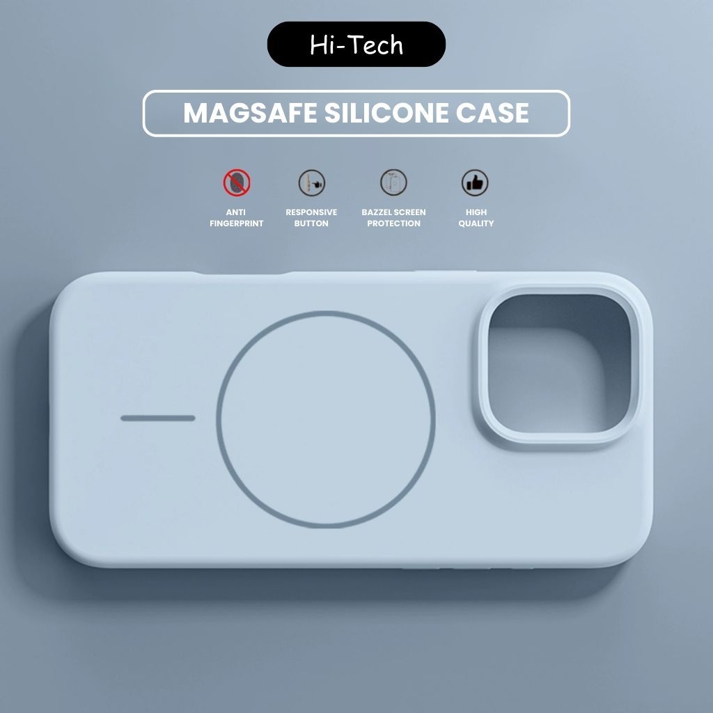 HI-TECH Premium Silicone MagSafe Liquid Soft Cover Solid Color Iphone 13 14 Pro Max