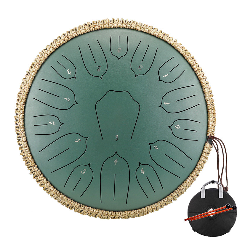 Hluru 15 Notes Steel Tongue Drum 13 In Tank Drum Glucophone Key D Hanpan Meditation