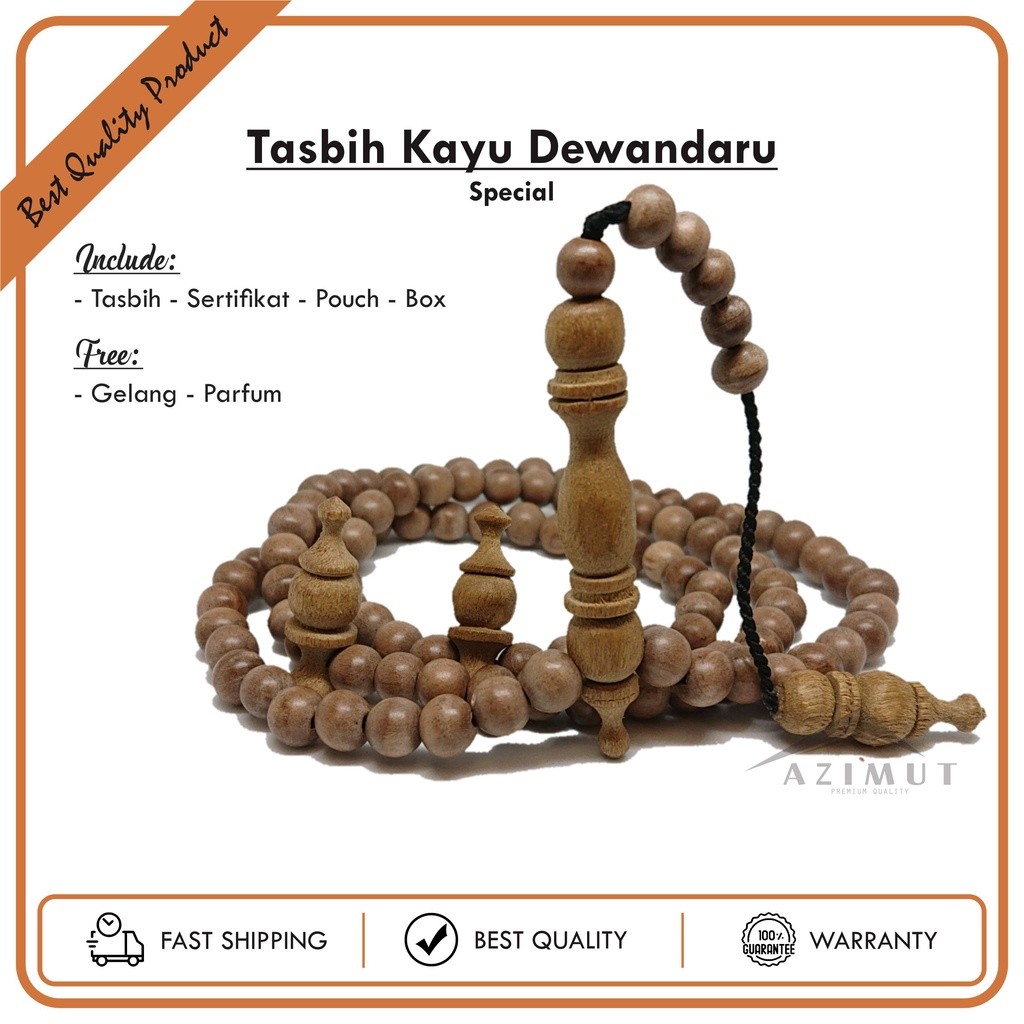 TASBIH KAYU DEWANDARU bersertifikat asli | Tasbih  premium kayu langka dewandaru (gratis gelang n pa