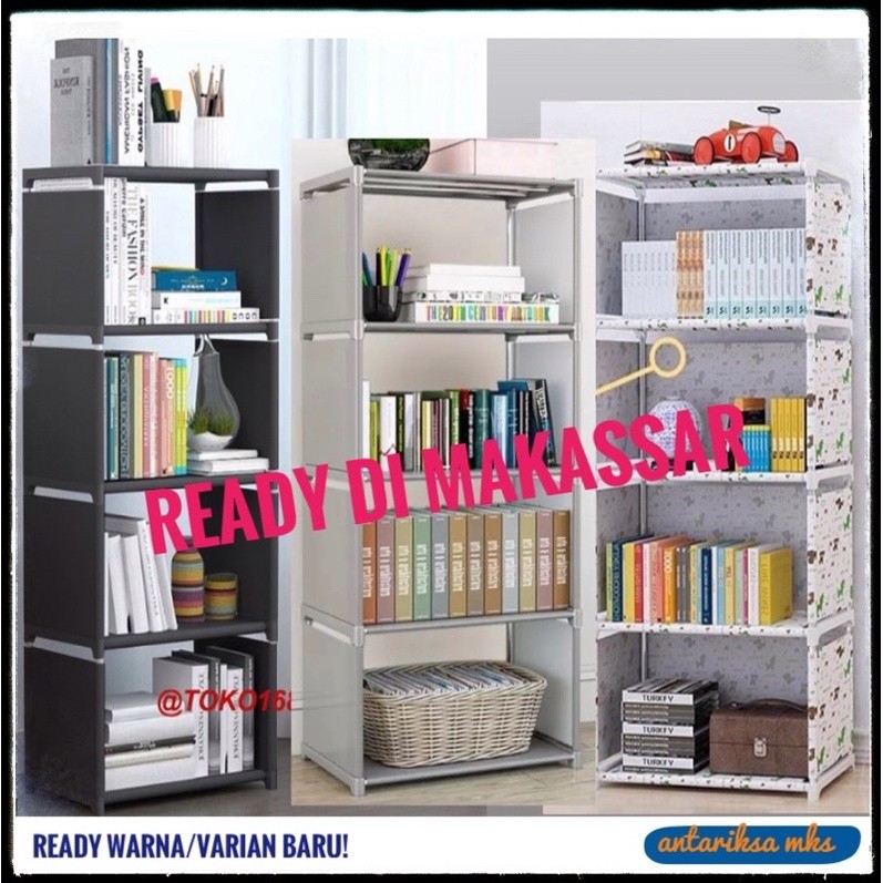 RAK SERBAGUNA 4 PENOPANG / Rak buku portable lemari multi fungsi sepatu 5 tingkat 4 susun RAK1 MAKAS