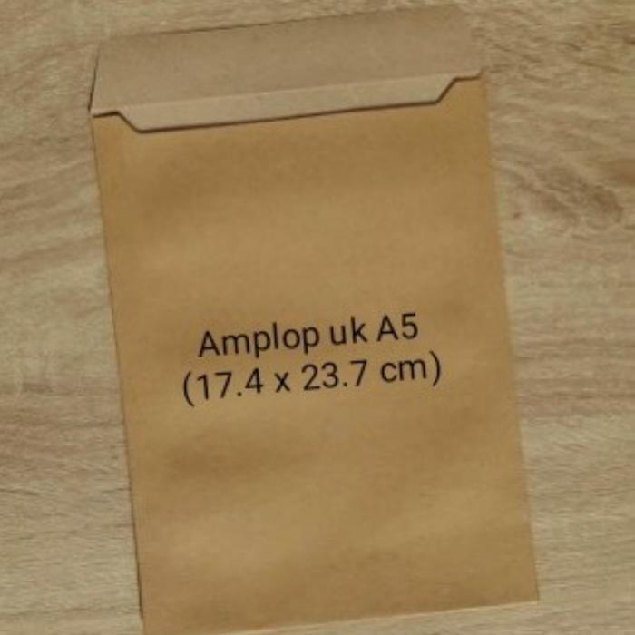 Amplop Kraf Coklat polos A5 Plus / Amplop undangan atau Amplop Vintage
