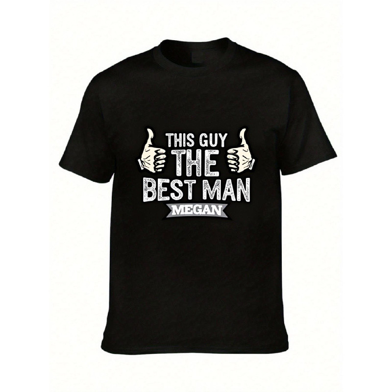 Kaos Pria Hitam "The Best Man" untuk Pernikahan - Desain "This Guy" Sablon Katun, Cocok untuk Pesta 