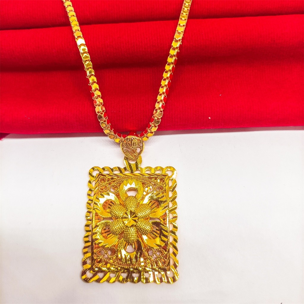 kalung+liontin kendari Perhiasan Aksesoris Titanium Asli Anti Karat xuping rantai berlapis emas 24K 