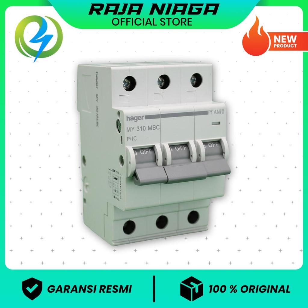 MCB 3 PHASE 10 AMPERE MERK HAGER. MINIATURE CIRCUIT BREAKER