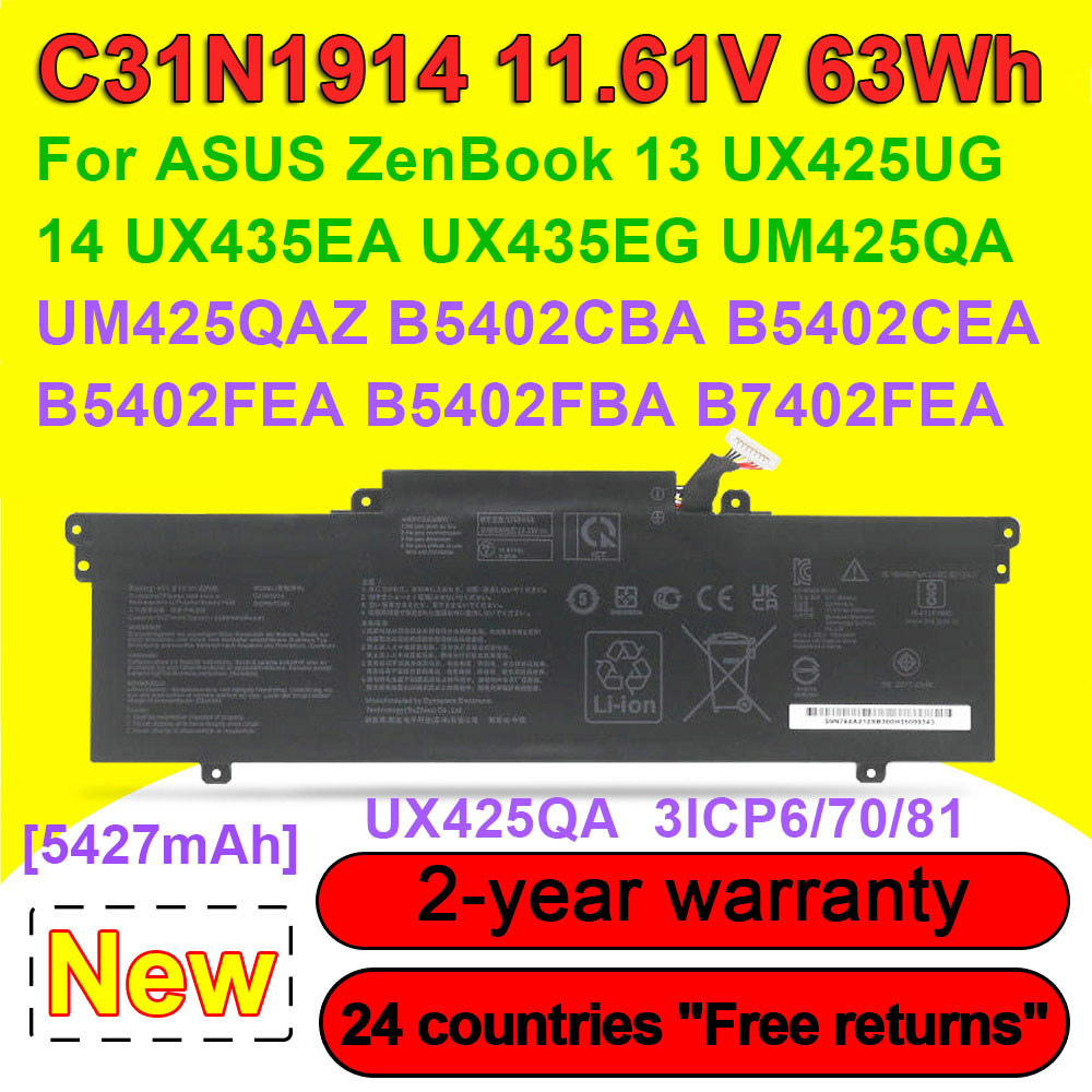C31N1914 For ASUS ZenBook 13 UX425UG UX425QA 14 UX435EA UX435EG UM425QA ExpertBook B5402CBA B5402FBA