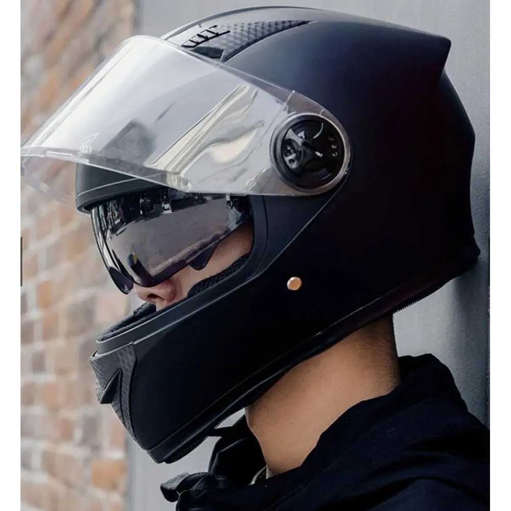 AXK Helm Full Face Motor Double Lens Anti Fog Motocycle Helmet - A557 -GG14