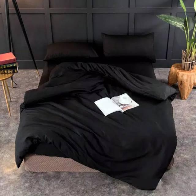 [HARMONY STAR] Sierra - Bedcover dan Sprei polos disperse 100 / 120 / 160 / 180 / 200 - Hitam, 100x2