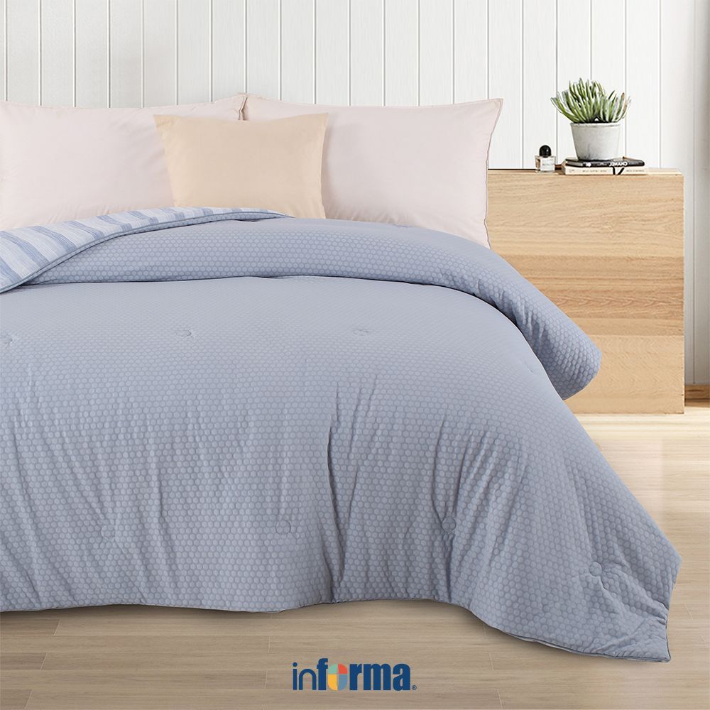 Informa Bed Cover Nylon Ultra Cool - Putih Selimut Tebal Bedcover Selimut Kasur Comforter