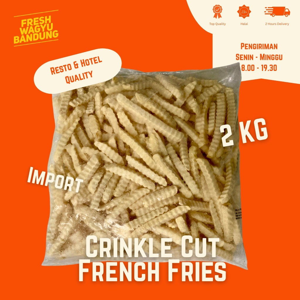CRINKLE CUT IMPORT FRENCH FRIES PREMIUM Kentang Goreng Frozen