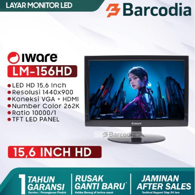 Monitor LED Iware 15.6 inch LM156 HD 15.6" 15" 16" VGA HDMI led  screen - 15 inch