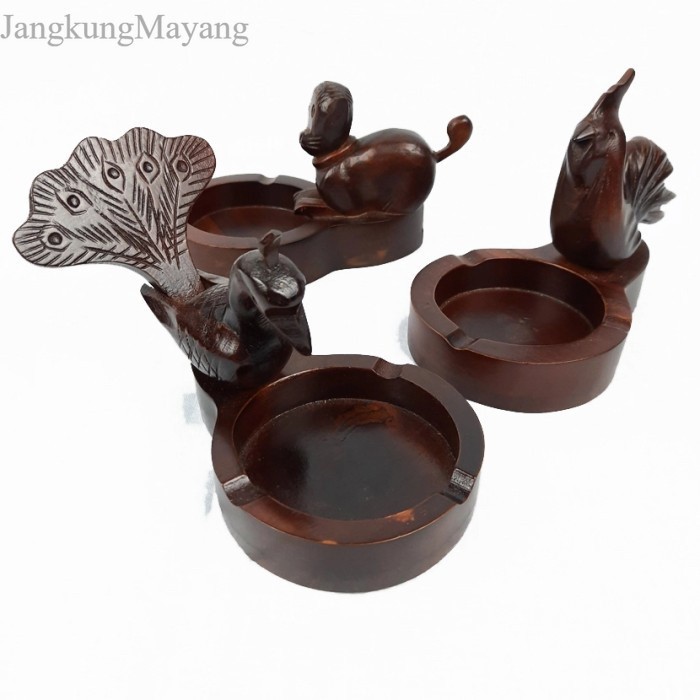 {} Jual Asbak Model Ukir Hewan Kerajinan Kayu Jati murah