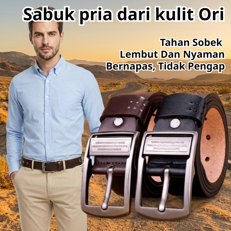 Kirim dalam 24 jam/[Tali Kulit Asli / Tahan Lama] Sabuk Pria/Ikat Pinggang Pria/Sabuk Kulit Pria/Aks