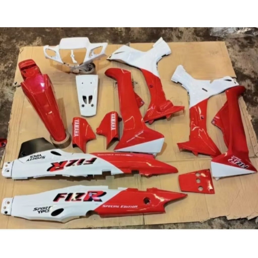Caver body full set Yamaha Fiz R warna merah Marlboro