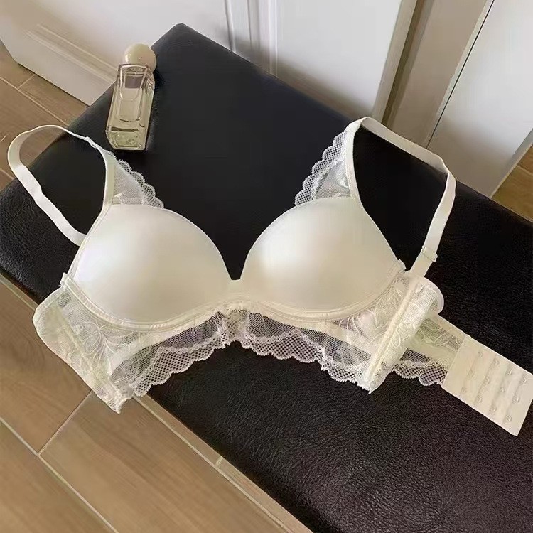 Bra renda tanpa jahitan untuk payudara kecil, push-up dan pembesaran, tanpa kawat.