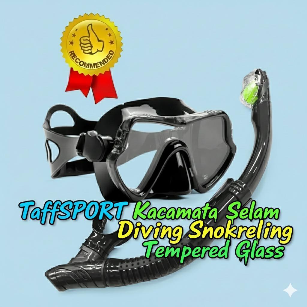 Kacamata Selam Masker Selam Snorkel Scuba Diving Bonus Tutup Telinga Kacamata Selam Laut Dewasa Anti