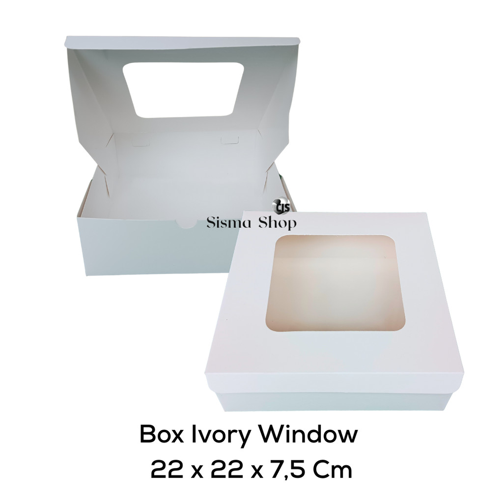 Box Ivori Window 22 X 22 X 7,5 / Box Ivory Putih Jendela 22 X 22 X 7,5 Cm