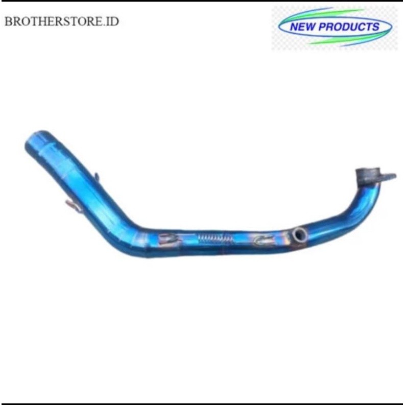 pipa leheran Knalpot racing Vario 160 PCX 160 STAINLESS BLUE INLET 38 DAN 50 MM
